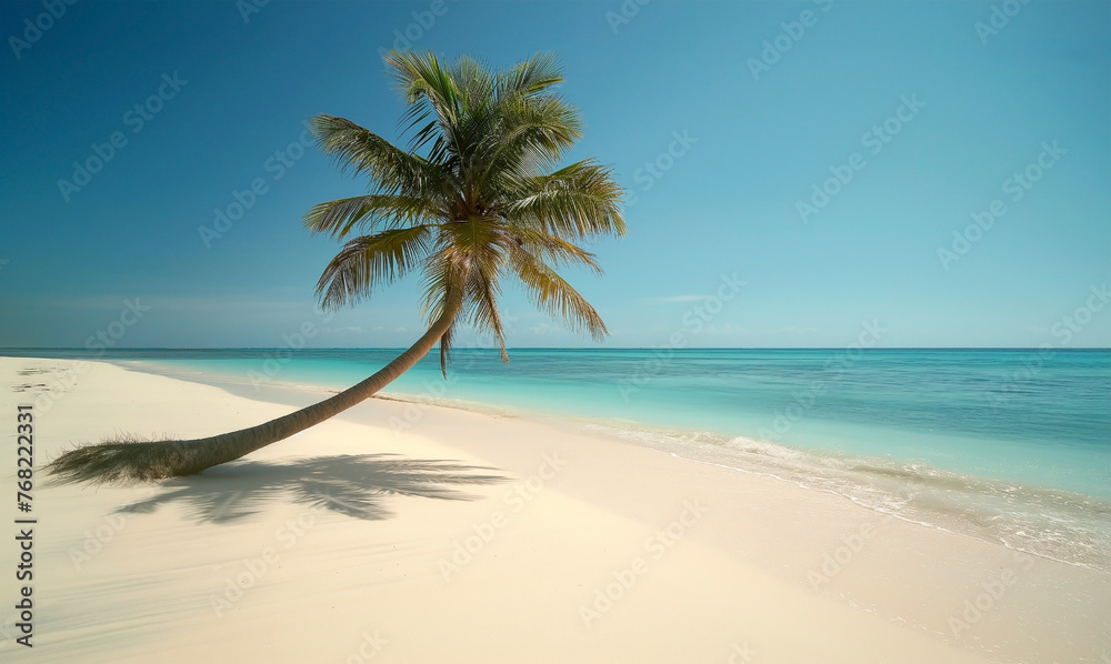 Palm tree on the beach.