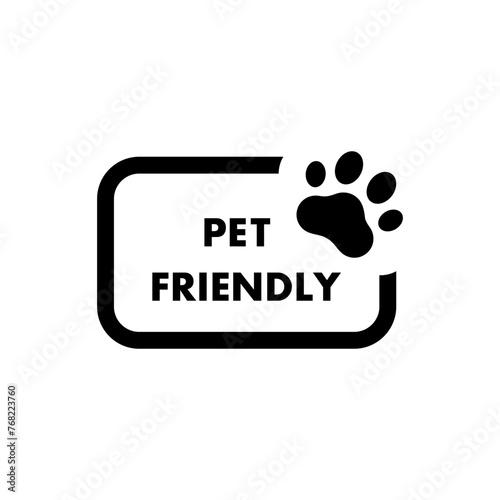 Pet Friendly sticker, label or emblem. Best Pet Friendly icon vector for product packaging design element. Vector isolated in flat style.