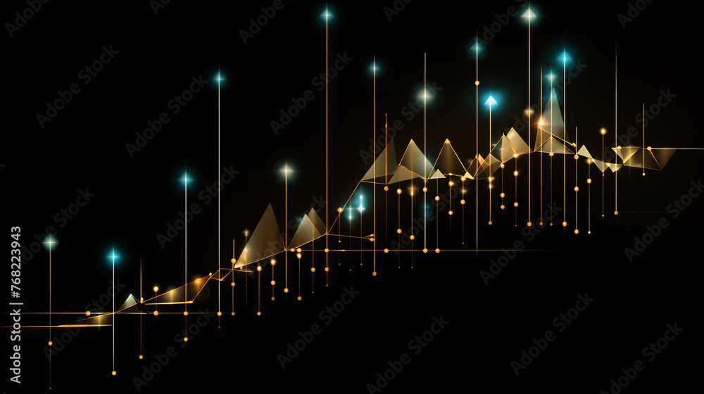 Fototapeta premium financial stock market graph on the digital screen. Business investment concept.