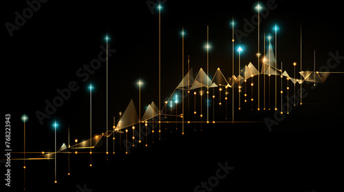 financial stock market graph on the digital screen. Business investment concept.