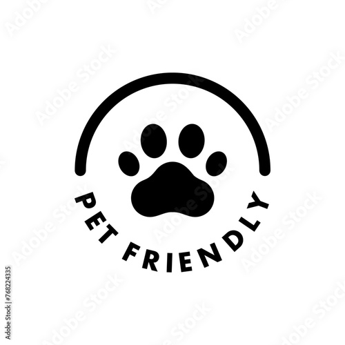 Pet Friendly sticker, label or emblem. Best Pet Friendly icon vector for product packaging design element. Vector isolated in flat style.