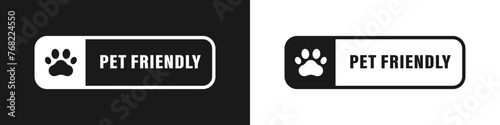 Pet Friendly sticker, label or emblem. Best Pet Friendly icon vector for product packaging design element. Vector isolated in flat style.