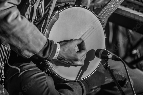 Guitarist playing banjo
