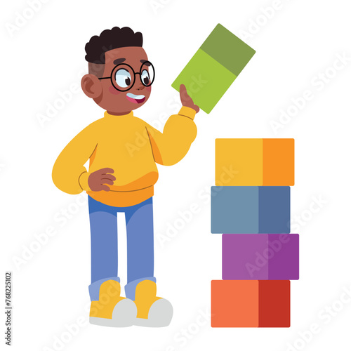 autism boy playing