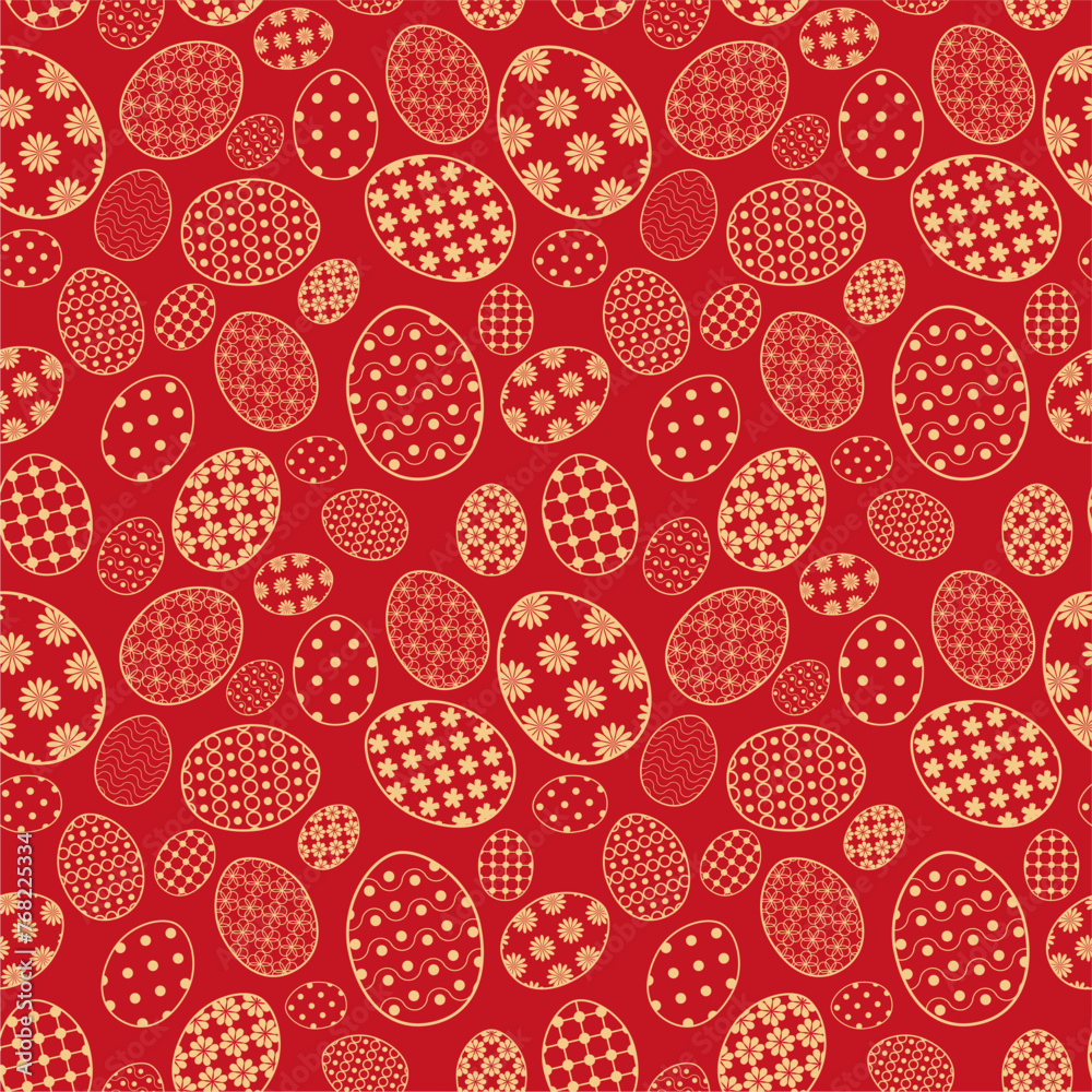 Seamless decorative pattern with Easter eggs holiday wallpaper festive background art decor design for textile, paper Seamless decorative pattern with Easter eggs holiday wallpaper festive background art decor design for textile, paper