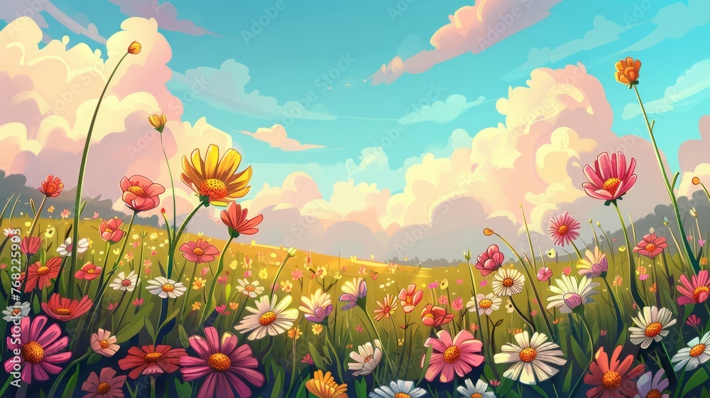 Fototapeta premium field with flowers.