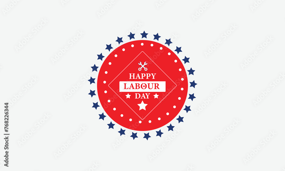Obraz premium Happy labour Day logo Usa