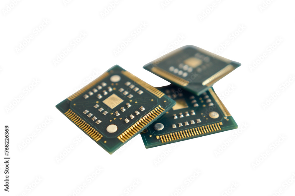 Computer chips, isolated on transparent background, Generative AI Computer chips, isolated on transparent background, Generative AI