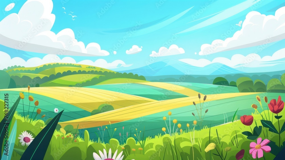 Fototapeta premium field with flowers.