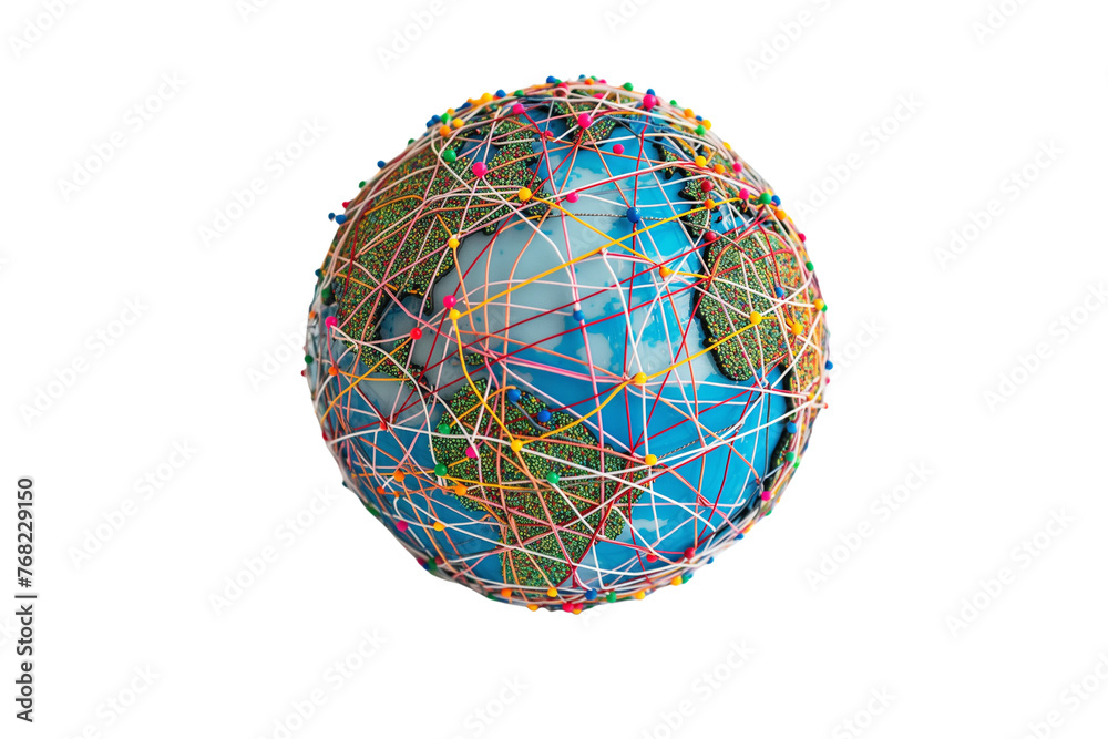 The networked globe, isolated on a transparent background, Generative AI The networked globe, isolated on a transparent background, Generative AI