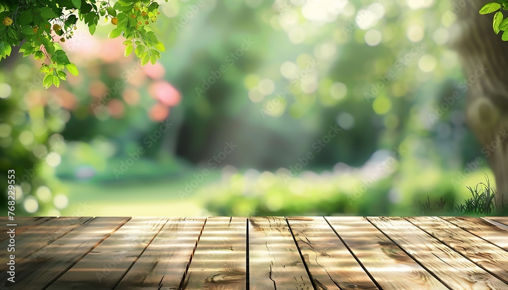 A Serene Wooden Deck Overlooking a Tranquil Lake Surrounded by Vibrant Greenery in a Park Setting A Serene Wooden Deck Overlooking a Tranquil Lake Surrounded by Vibrant Greenery in a Park Setting