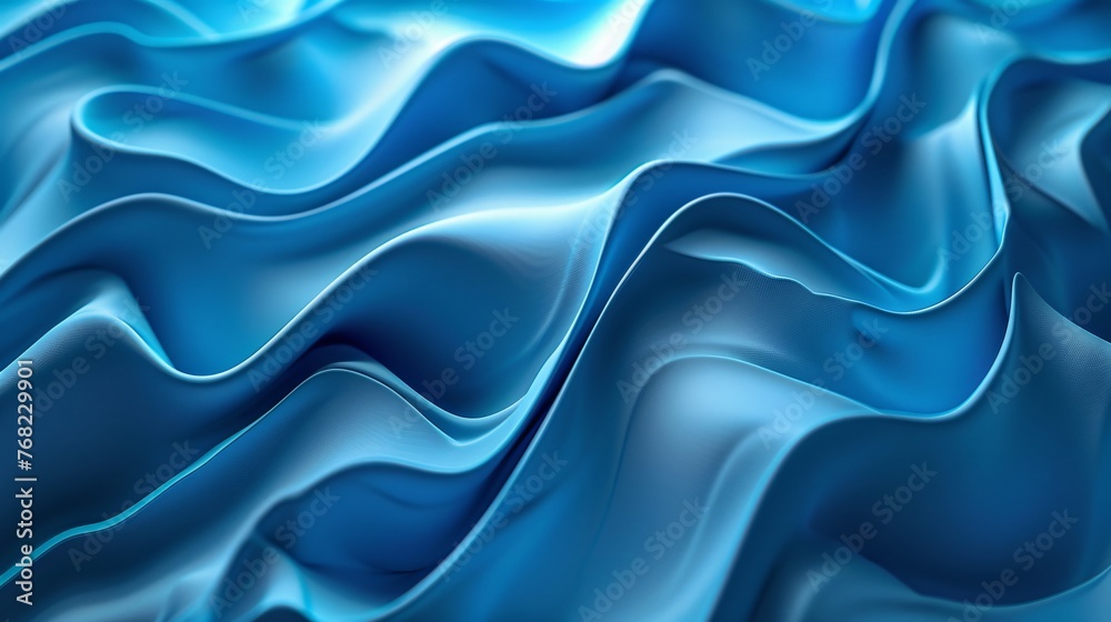 Obraz premium Blue fabric wavy abstract background