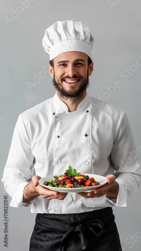 Chef Holding Plate of Food