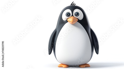 Cute cartoon penguin with quirky personality isolated