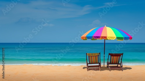 beach with umbrellas and chairs © Andy