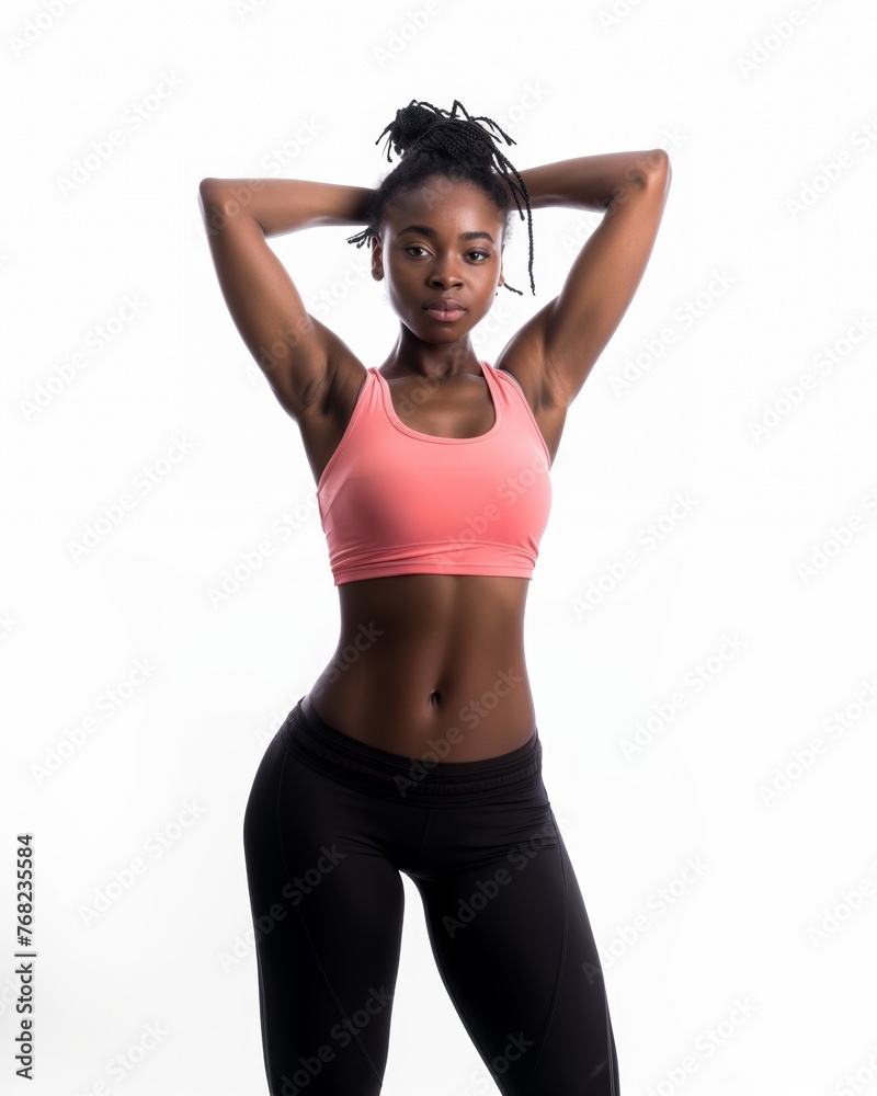 Attractive woman with a fashionable hairstyle in stylish sportswear. Fashion and beauty, active lifestyle and sports. Attractive woman with a fashionable hairstyle in stylish sportswear. Fashion and beauty, active lifestyle and sports.
