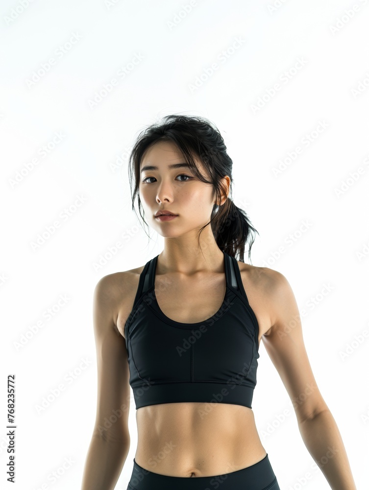 Attractive woman with a fashionable hairstyle in stylish sportswear. Fashion and beauty, active lifestyle and sports. Attractive woman with a fashionable hairstyle in stylish sportswear. Fashion and beauty, active lifestyle and sports.
