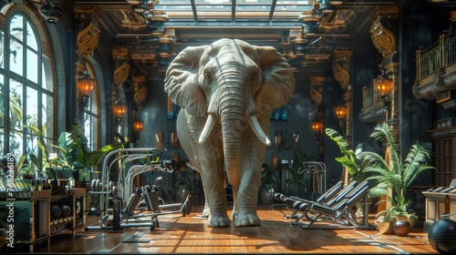 Elephant Standing in Large Room