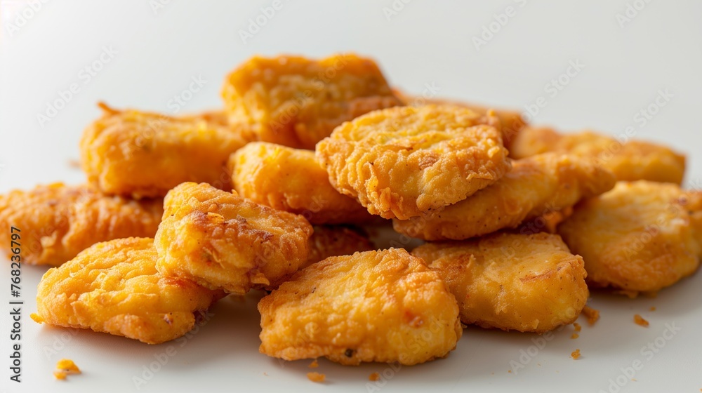 Nuggets chicken on the white background for menu, design, poster Nuggets chicken on the white background for menu, design, poster