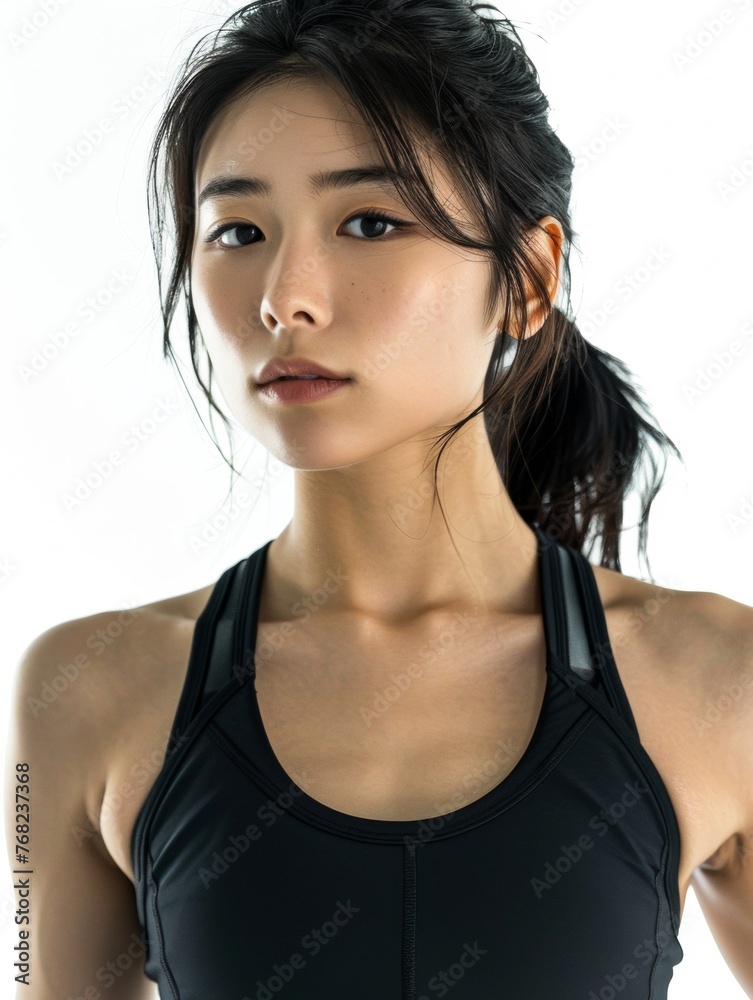 Attractive woman with a fashionable hairstyle in stylish sportswear. Fashion and beauty, active lifestyle and sports. Attractive woman with a fashionable hairstyle in stylish sportswear. Fashion and beauty, active lifestyle and sports.