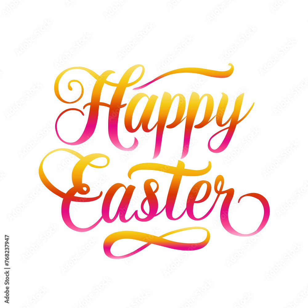 Bright Happy Easter Text Isolated White Background Bright Happy Easter Text Isolated White Background