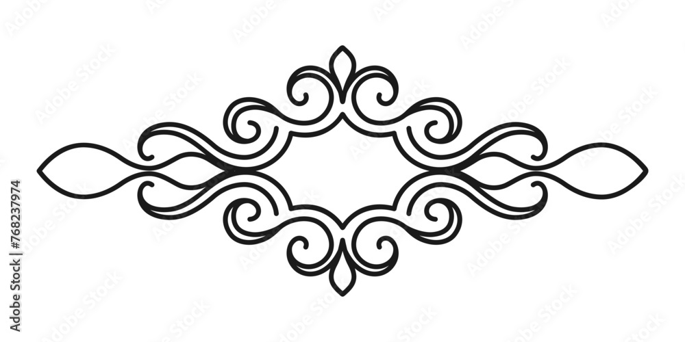 Vintage baroque ornament. Luxury template frame, border. Retro pattern antique style acanthus. For logos, labels, wedding invitations, certificates, menu. Vector illustration.