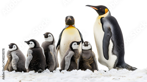 Penguin rookery bustling with newborn chicks photo