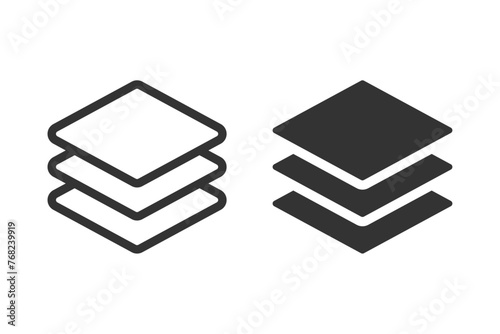 Layers icon. Three levels stacked on top of each other