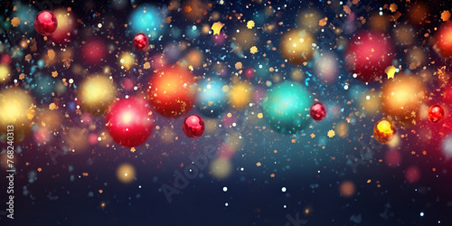 Colorful realistic Christmas background with bokeh