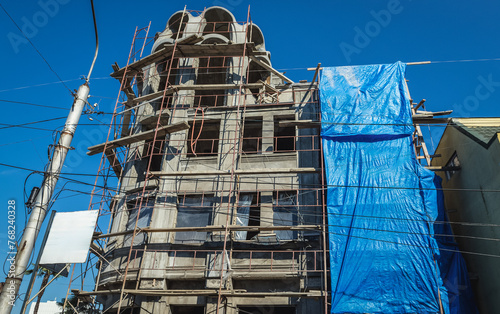 Construction site in Zugdidi city, Samegrelo province, Georgia photo