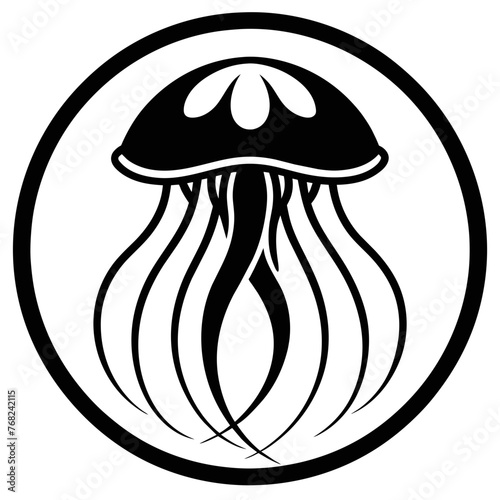 Jellyfish icon for logo Vector Art Dive into Stunning Illustrations