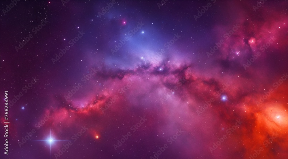 the universe and beautiful nebulae of different colors