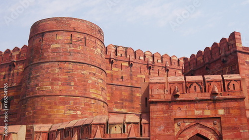 Fort Rouge,  monument important Moghol et style architectural hindu, beauté historique et artistique, avec ses briques et ses pierres rouges et de couleur chaud, visite culturelle indienne,  photo