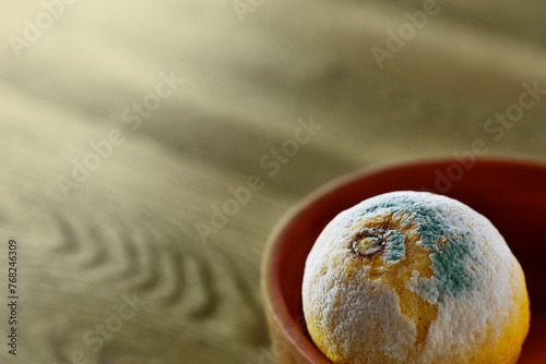  Rotten  lemon in bowl