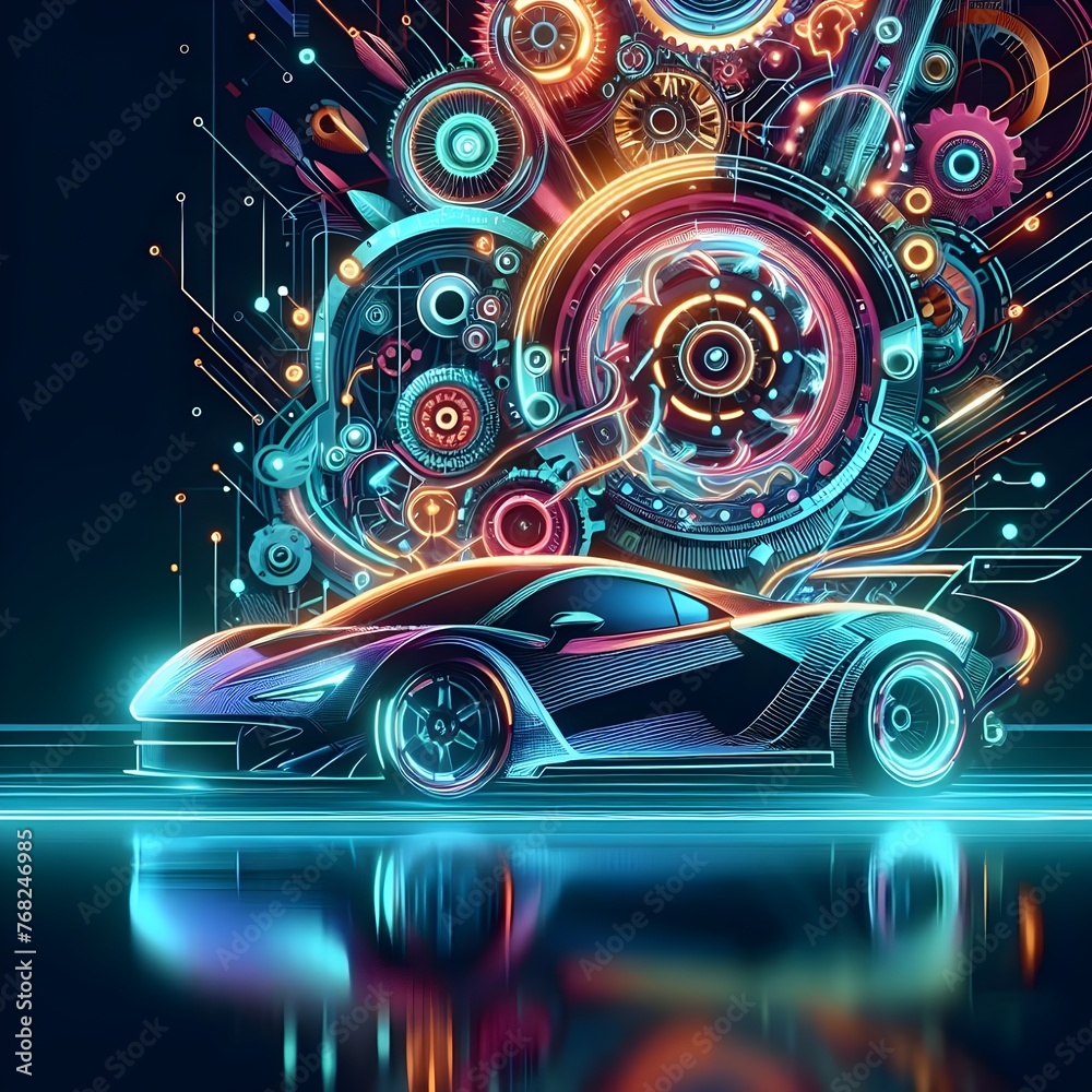 abstract background with super car abstract background with super car
