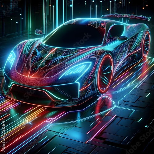 abstract background with super car