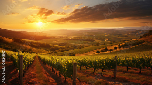 vineyard in the morning