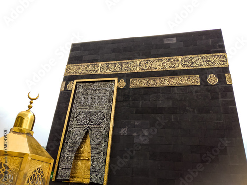 Detailed Replica of the kaaba with calligraphy. photo
