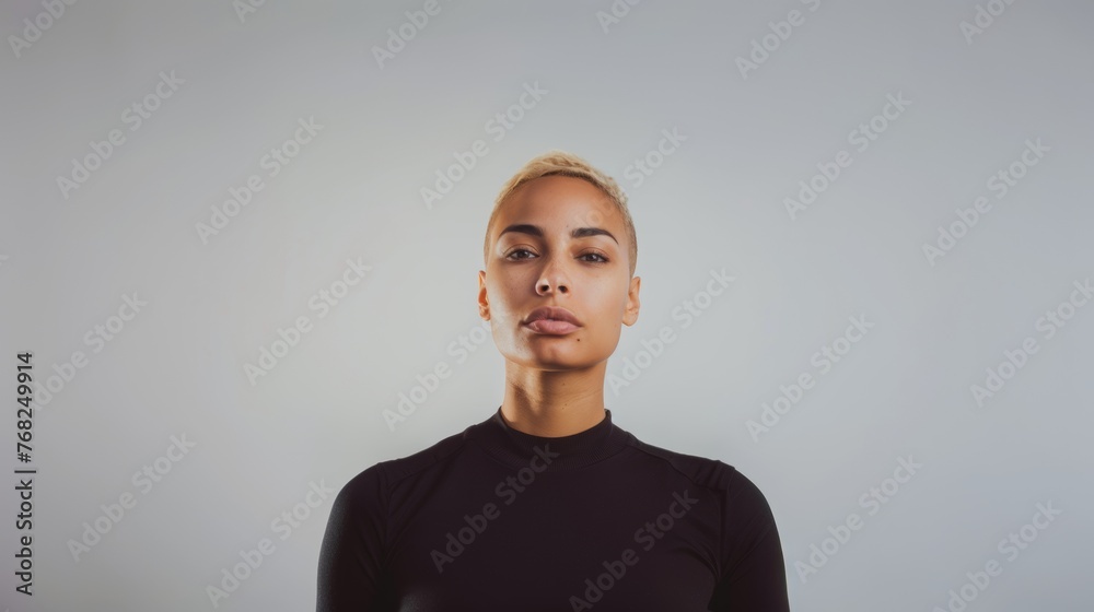 Attractive woman with a fashionable hairstyle in stylish sportswear. Fashion and beauty, active lifestyle and sports. Attractive woman with a fashionable hairstyle in stylish sportswear. Fashion and beauty, active lifestyle and sports.