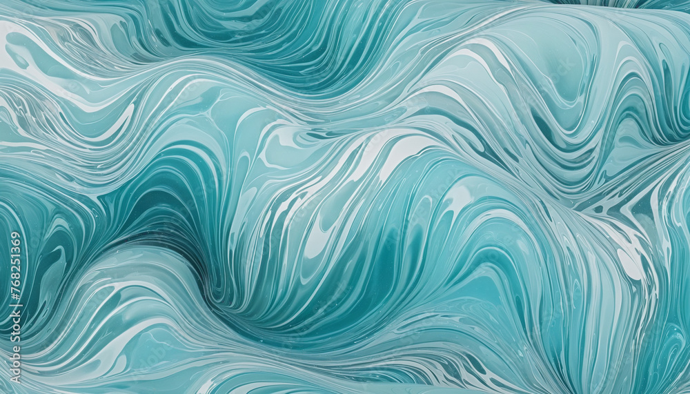 shimmering aquamarine tides frozen in an abstract futuristic 3d texture 