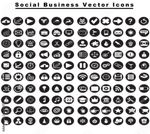 Social Business Vector Icons, set of icons for web