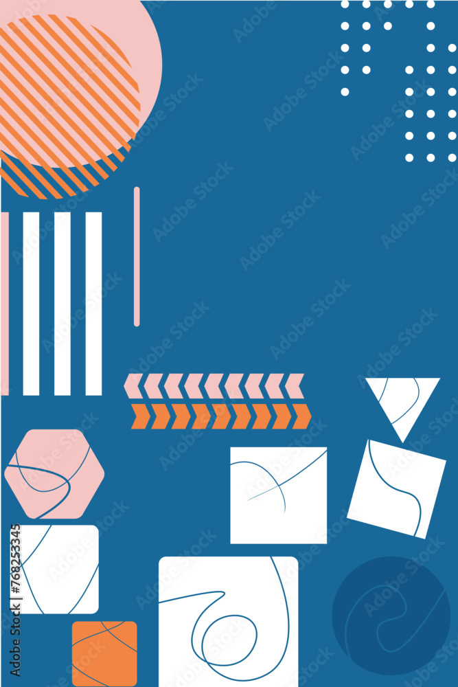 Obraz premium Retro graphic design covers. Cool vintage Geometrical shapes compositions
