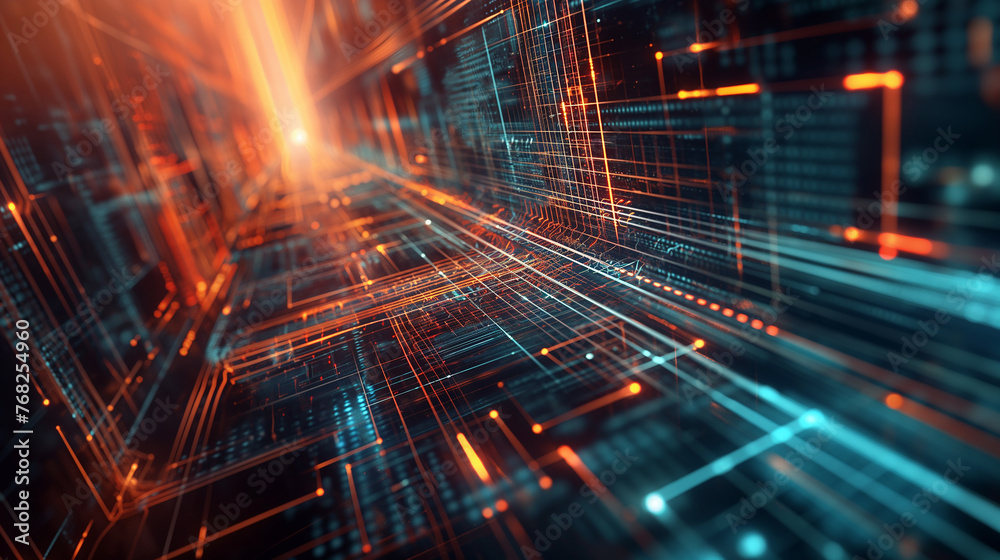Abstract background with cyberspace.