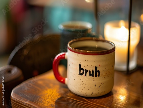 Hurd coffee mug. Generative AI. photo