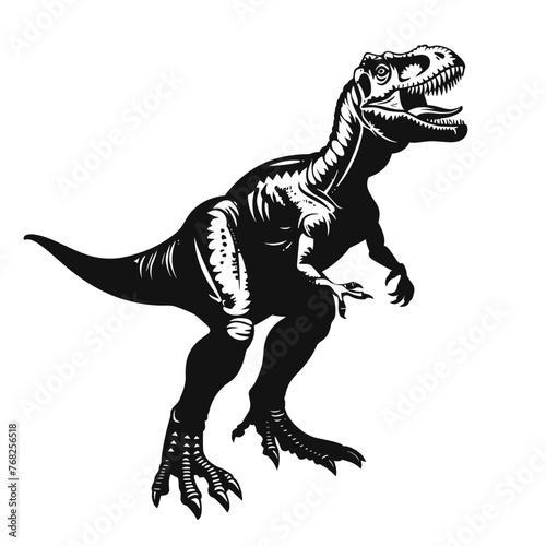 Vector image of a dinosaur T-rex on a white background. © viklyaha