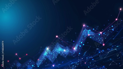 "An illustration depicting a business arrow indicating upward growth, set against a circuit technology background on a dark blue backdrop