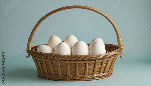 basket with easter eggs photo
