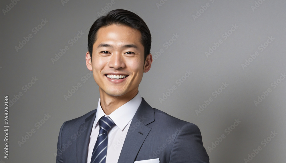 Asian businessman smiling and dressed in suit Asian businessman smiling and dressed in suit