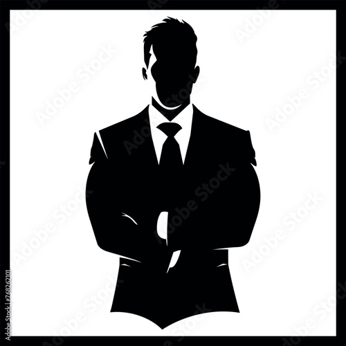 Dynamic Businessman Silhouette clipart