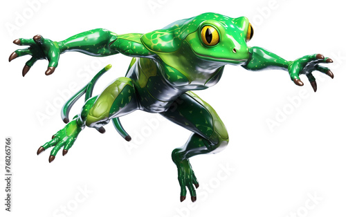 Agile Super Lizard Jump Isolated On Transparent Background PNG.